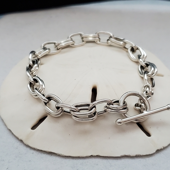 Sterling Double Link Bracelet ITALY - Picture 5 of 16